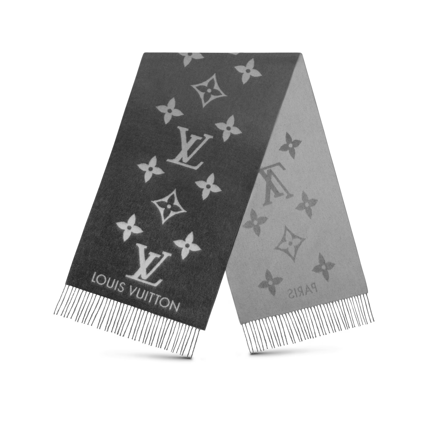 Outlet Louis Vuitton Grey M76336 Reykjavik Gradient Scarf On
